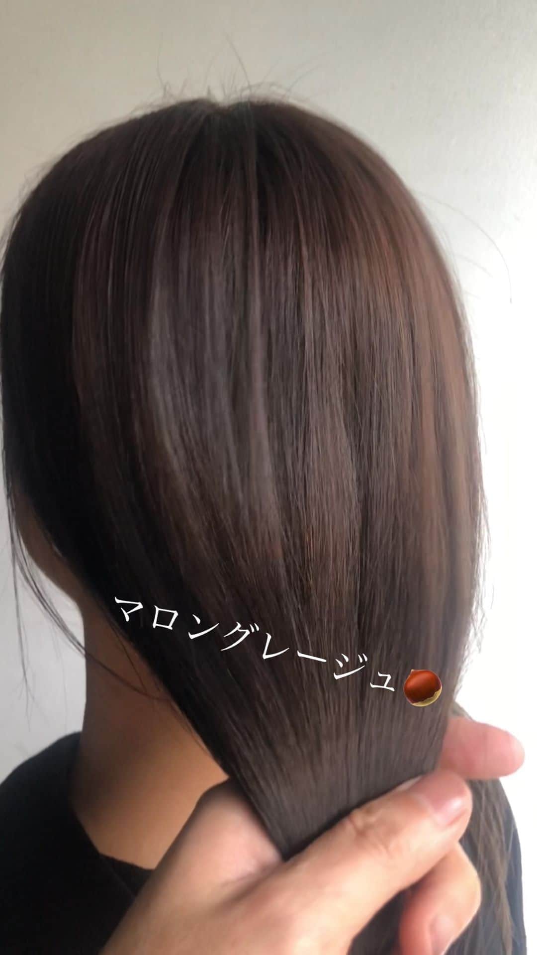 橋本真依のインスタグラム：「マロングレージュ🌰  秋色の完成だよ✨  #happy#smile#love#peace#lucky#tbt#l4l#followme#followback#instagood#photooftheday#Tokyo#Japan#셀스타그램#얼스타그램#잘보고가요#데일리룩 #マロングレージュ #ヘアカラー#イエベ秋#オータム#マロン#秋色#秋色カラー」