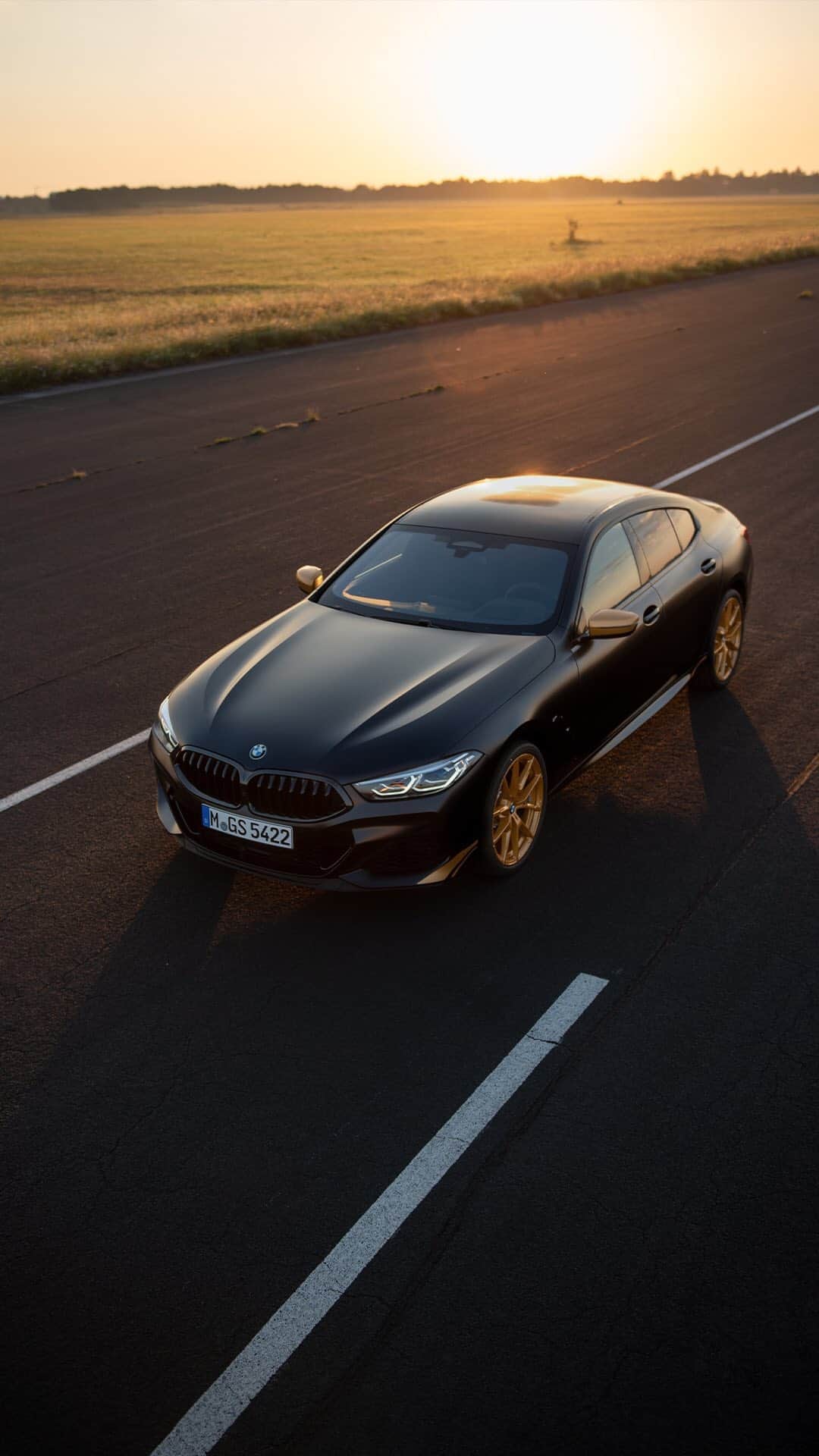 BMWのインスタグラム：「The golden touch of thunder. The BMW 8 Series Golden Thunder Edition. #THE8 #BMW #8Series __ BMW M850i xDrive Gran Coupé: Fuel consumption in l/100 km (combined): 10.0–9.9. CO2 emissions in g/km (combined): 229–226. Further information: www.bmw.com/disclaimer.  Acceleration (0-100 km/h): 3.9 s. Power: 390 kW, 530 hp, 750 Nm. Top speed (limited): 250 km/h.」