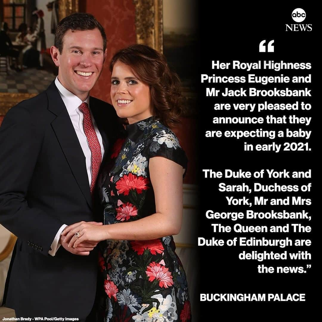 ABC Newsさんのインスタグラム写真 - (ABC NewsInstagram)「NEW: Princess Eugenie is pregnant and expecting a baby in early 2021, Buckingham Palace announces. #princesseugenie #royalfamily #britishmonarchy #pregnancy #royalbaby」9月25日 17時35分 - abcnews