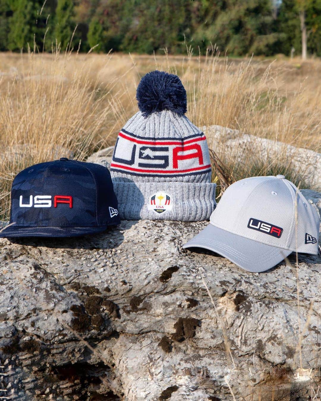 ニューエラ・キャップのインスタグラム：「The Ryder Cup at Whistling Straights may be a year out, but the Official US Ryder Cup Team Headwear Collection is available now at neweracap.com. @rydercupUSA #GoUSA . Link in bio for the full collection. ⛳️」