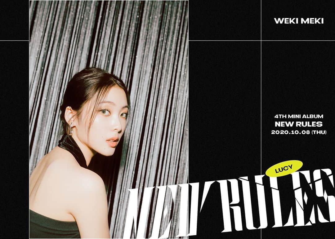 Weki Mekiのインスタグラム：「[#위키미키] Weki Meki 4th Mini Album <NEW RULES> Concept Photo #2 Take ver. 📝  2020.10.08 6PM Coming Soon 💥  #WekiMeki #NEW_RULES #LUCY」