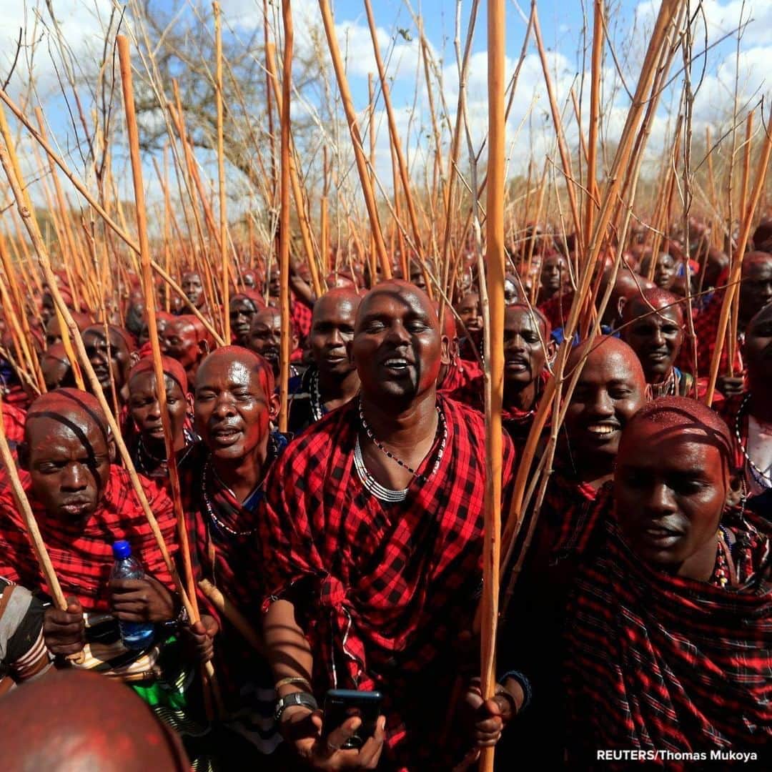 ABC Newsさんのインスタグラム写真 - (ABC NewsInstagram)「Maasai men of Matapato attend the Olng'esherr (meat-eating) passage ceremony to unite two age-sets; the older Ilpaamu and the younger Ilaitete into senior elder-hood, as the final rite of passage, after the event was initially postponed due to the COVID-19 outbreak in Kajiado, Kenya. #kenya」9月25日 18時10分 - abcnews