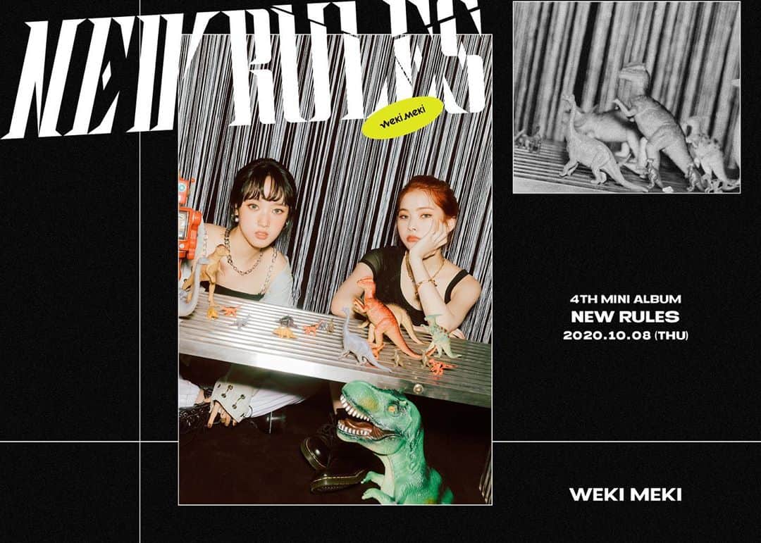 Weki Mekiのインスタグラム：「[#위키미키] Weki Meki 4th Mini Album <NEW RULES> Concept Photo #2 Take ver. 📝  2020.10.08 6PM Coming Soon 💥  #WekiMeki #NEW_RULES #SEI #RINA」