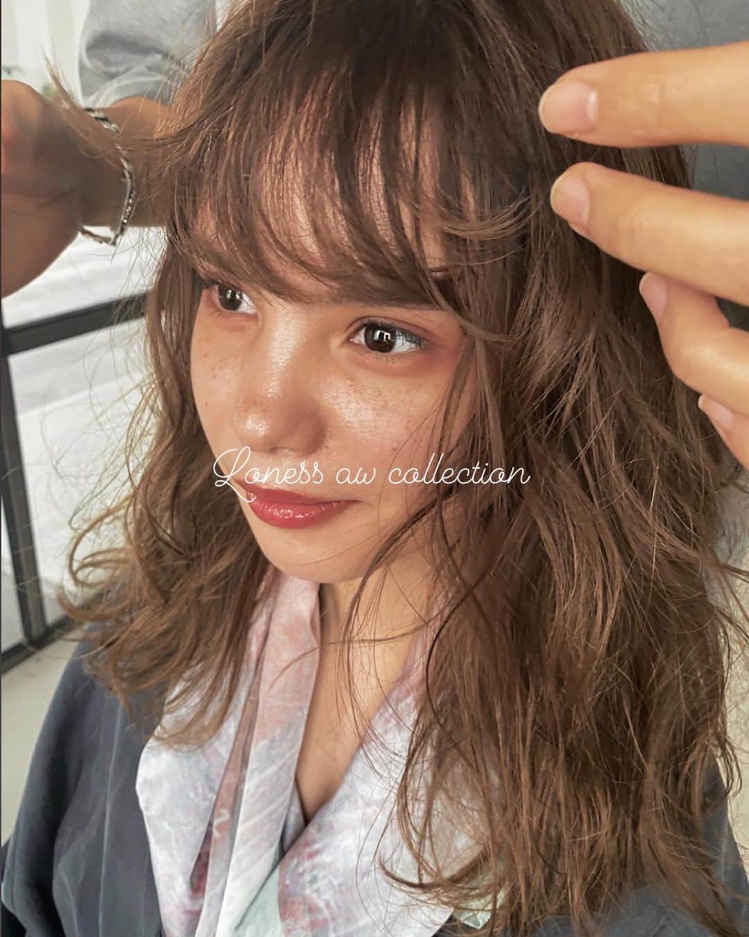 片山良平のインスタグラム：「Loness aw  collection🍂 coming soon😽  #LONESS #aw#collection #hair#hairstyle#haircut #haircolor #hairmake」