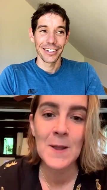 アレックス・オノルドのインスタグラム：「A fun conversation with Amanda Little from @worldwarzeroorg about climate issues, with some asides about climbing and diet.」
