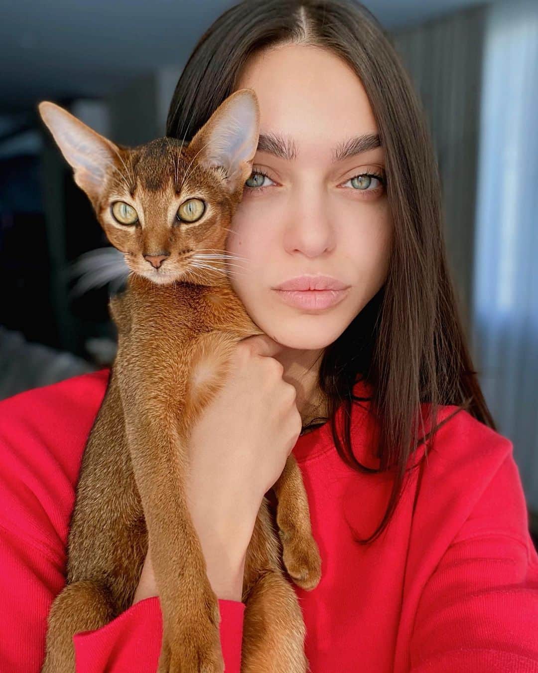 Zhenya Katavaのインスタグラム：「Jas and I ♥️  #abyssinian」