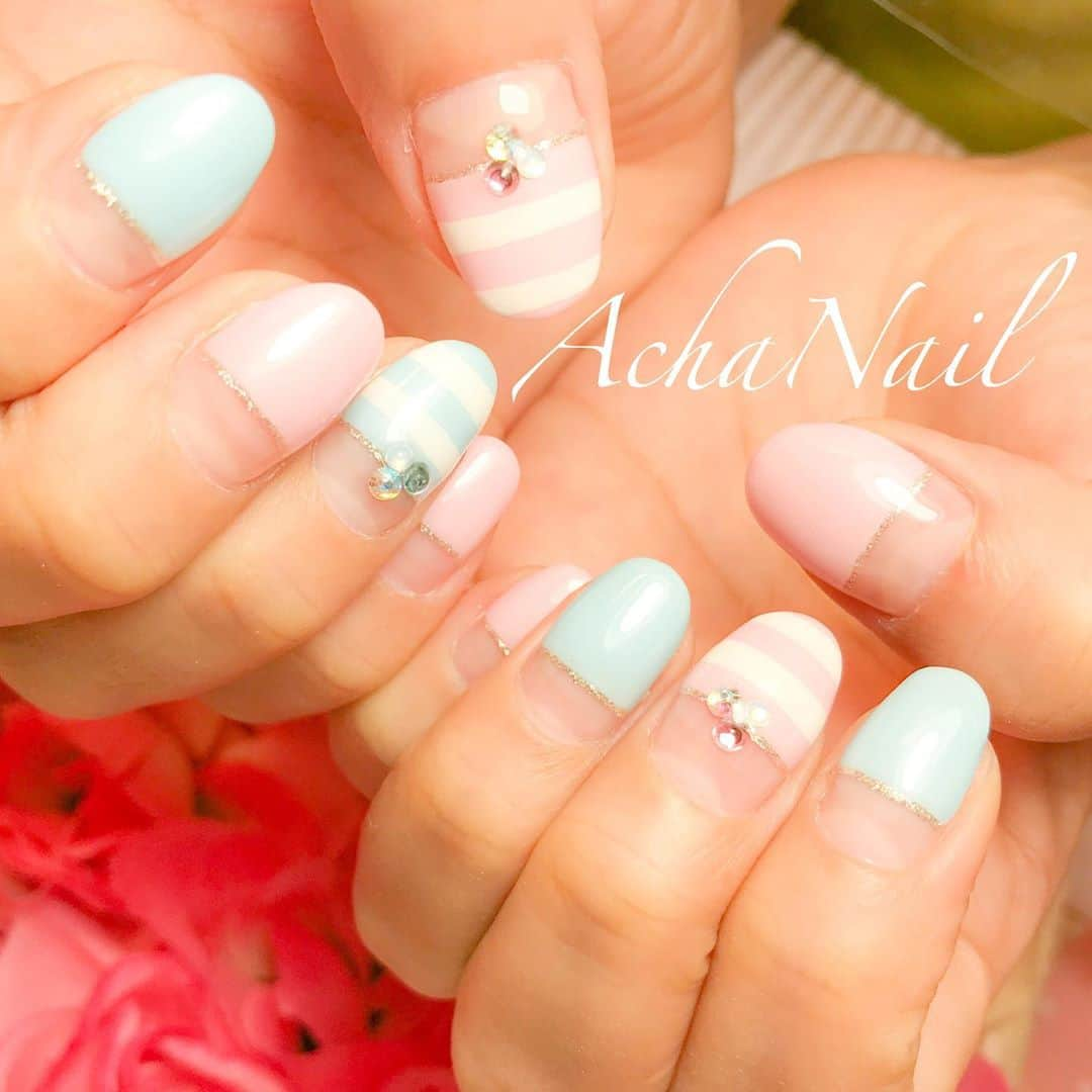 AchaNailさんのインスタグラム写真 - (AchaNailInstagram)「パステルマリンボーダー💖﻿ ﻿ https://ameblo.jp/acha-nail/entry-12627268552.html﻿ ﻿ #ネイル #ジェルネイル #フィルイン #フィルイン導入サロン #南池袋 #池袋 #池袋ネイルサロン #ネイルデザイン #ボーダーネイル #パステルネイル #マリンネイル #ストレートフレンチ #フレンチネイル #locari #Nails #AchaNail #NailStagram #InstaNails #Nailart #JapaneseNailart #NailDesign #Gelnails #kawaii #네일 #日式美甲 #pastelnails #marinenails #frenchnails #bordernails #stripenails」9月26日 0時06分 - achanail