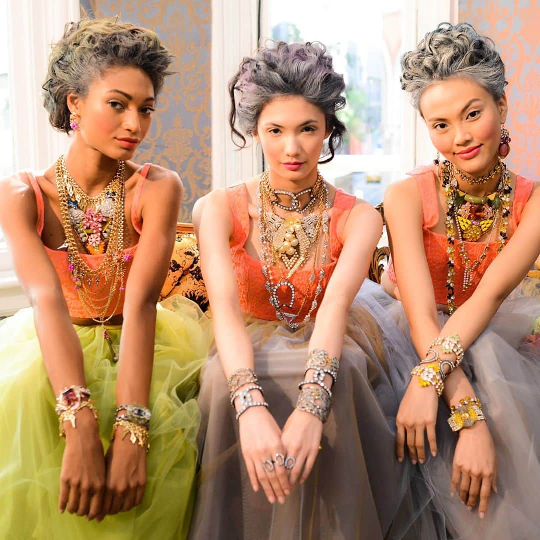 ルル フロストのインスタグラム：「For #fashionmonth I'm having so much fun reminiscing about our #fashionweek presentations of the past.  Here, take a look with me at my #neonbaroque SS14 collection, which took inspiration from Sofia Coppola's visually sumptuous film #marieantoinette .  I loved designing this decadent collection and somehow need that corset tutu combo in my life right now.  All the clothing was custom made by @kahlemari and I hand painted the platform sandals. Hair and makeup by talent of talents @cygmakeup and @allenthomaswood and set design by Big Genius @pearlyposie 🌸💚🦚💘🌟🌺🍑🍨🍥 let them have cake darling!」