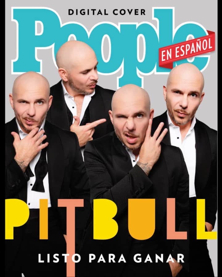 ピットブルのインスタグラム：「Gracias @peopleenespanol por su gran trabajo en esta portada digital, Dale!」