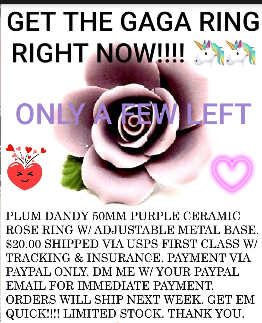のインスタグラム：「ONLY A FEW LEFT Get em quick #gaga @gasolineglamour X @ladygaga ships USA only #GASOLINEGLAMOUR #LADYGAGA #GGXLG #billboard #rosering #CHROMATICA #GAGA」
