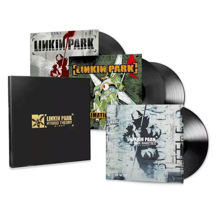 リンキン・パークのインスタグラム：「The Hybrid Theory 20th Anniversary Edition Vinyl Box Set includes Hybrid Theory, Reanimation (Double LP), and B-Side Rarities. #HybridTheory20   Order today: 🔗 in bio」