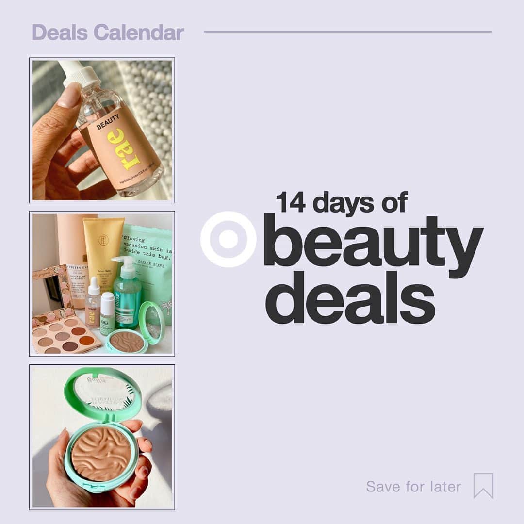Target Styleのインスタグラム：「Save this one for later! 📆  14 Days of Beauty Deals online and in stores (9/27–10/10)! Swipe right for 50% off your beauty must haves.」