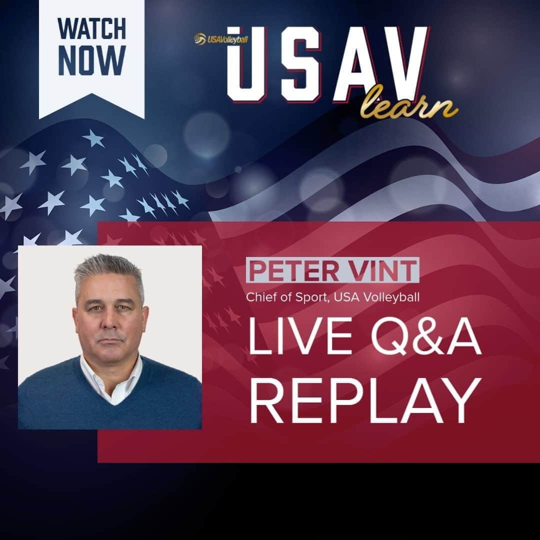 USA Volleyballさんのインスタグラム写真 - (USA VolleyballInstagram)「If you missed USA Volleyball Chief of Sport Peter Vint's Live Q&A, we have the replay up now in the #USAVlearn content library! Peter talks about his role at USA Volleyball, how coaches can begin to bring athletes back on the court in a safe and meaningful way and much more!  Head to the USAVlearn content library to watch Peter's Q&A and catch up on the rest of our free educational content, link in bio! #volleyball #coachingtips #athletetraining」9月26日 2時00分 - usavolleyball