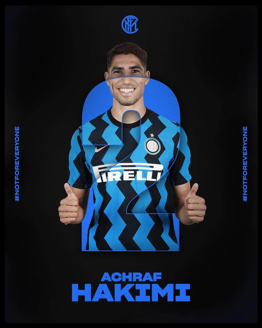 インテルナツィオナーレ・ミラノさんのインスタグラム写真 - (インテルナツィオナーレ・ミラノInstagram)「NUMBER 2️⃣ Check out the shirt number @achrafhakimi has chosen #Inter #ForzaInter #Hakimi #number #football」9月26日 2時00分 - inter