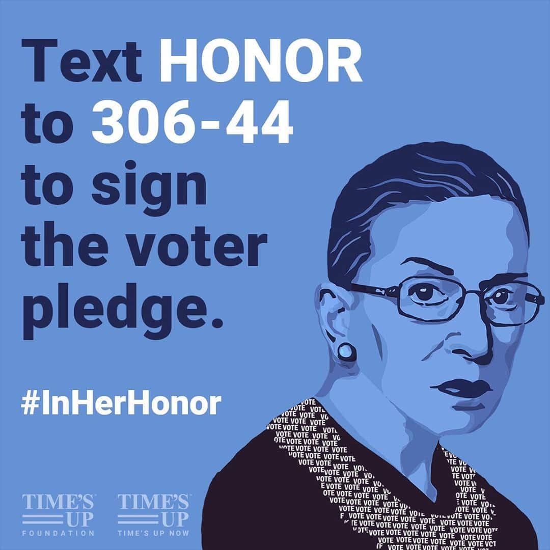 アイシャ・タイラーさんのインスタグラム写真 - (アイシャ・タイラーInstagram)「The best way to preserve #RBG’s extraordinary legacy is by voting. Text HONOR to 306-44 to join @TIMESUPNow & commit to vote #InHerHonor – for RBG and the millions of people whose lives she changed. 🎨 by @kimdem」9月26日 2時54分 - aishatyler