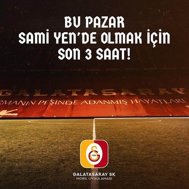 ガラタサライSKさんのインスタグラム写真 - (ガラタサライSKInstagram)「Bu Pazar Sami Yen’de olmak için son 3 saat!  👉 http://gsmobil.app」9月26日 3時08分 - galatasaray