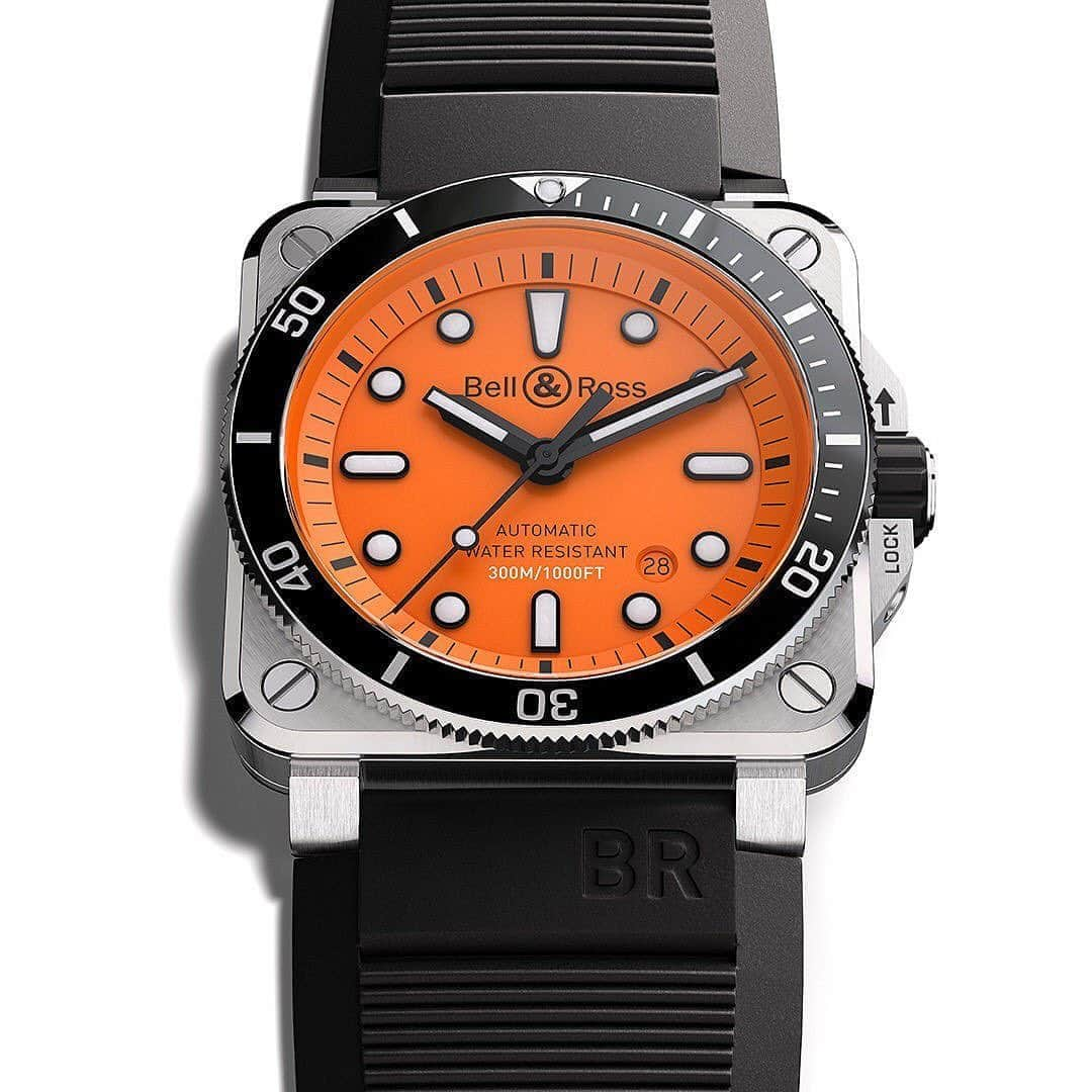 Daily Watchさんのインスタグラム写真 - (Daily WatchInstagram)「The all-new @BellRossWatches BR 03-92 Diver Orange. 42mm stainless steel case and orange dial 👀🔍 #BellRoss」9月26日 3時14分 - dailywatch