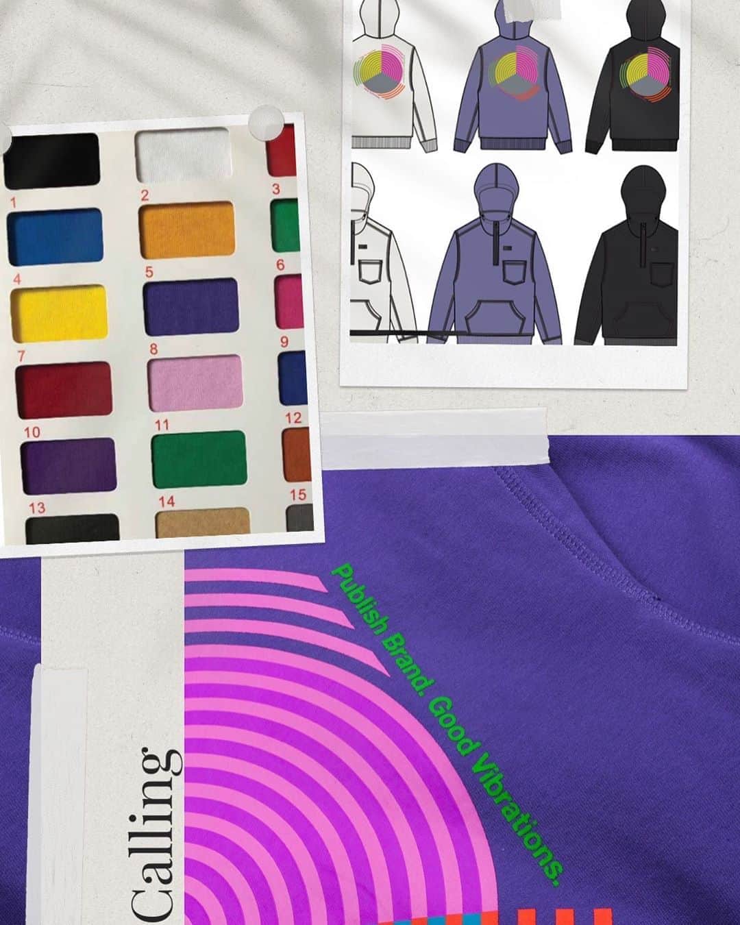 パブリッシュブランドのインスタグラム：「The process (design, select, construct). The Good Vibrations collection will be live next Friday at 10 am pst.  . . . . #comingsoon #goodvibrations #publishbrand #todayfortomorrow」