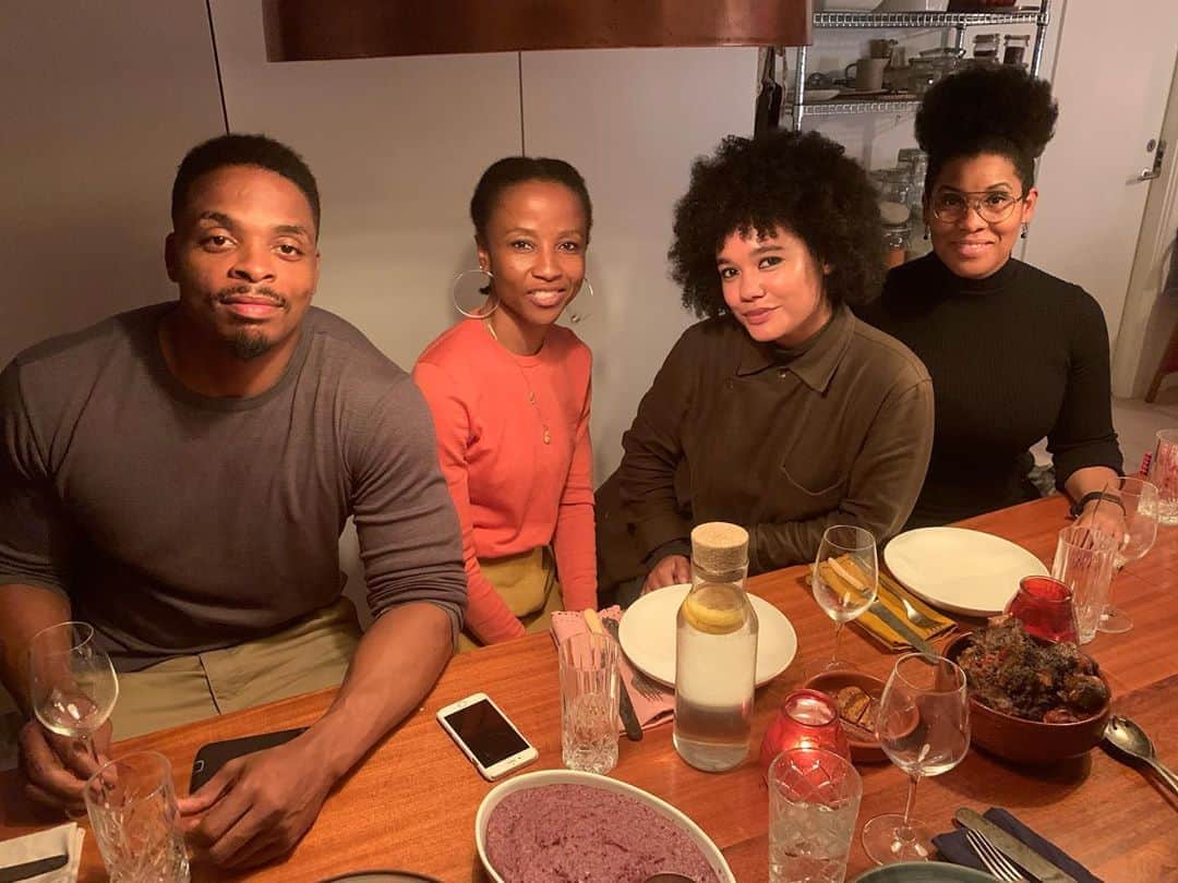 Grace Bonneyのインスタグラム：「Black Creatives living and imagining in Copenhagen. #proudancestors #immigrants #nørrebro #oxtail #coconutgrits #greens @philwaukee @denisseaps @omniatarot @_mybeautiful_people」