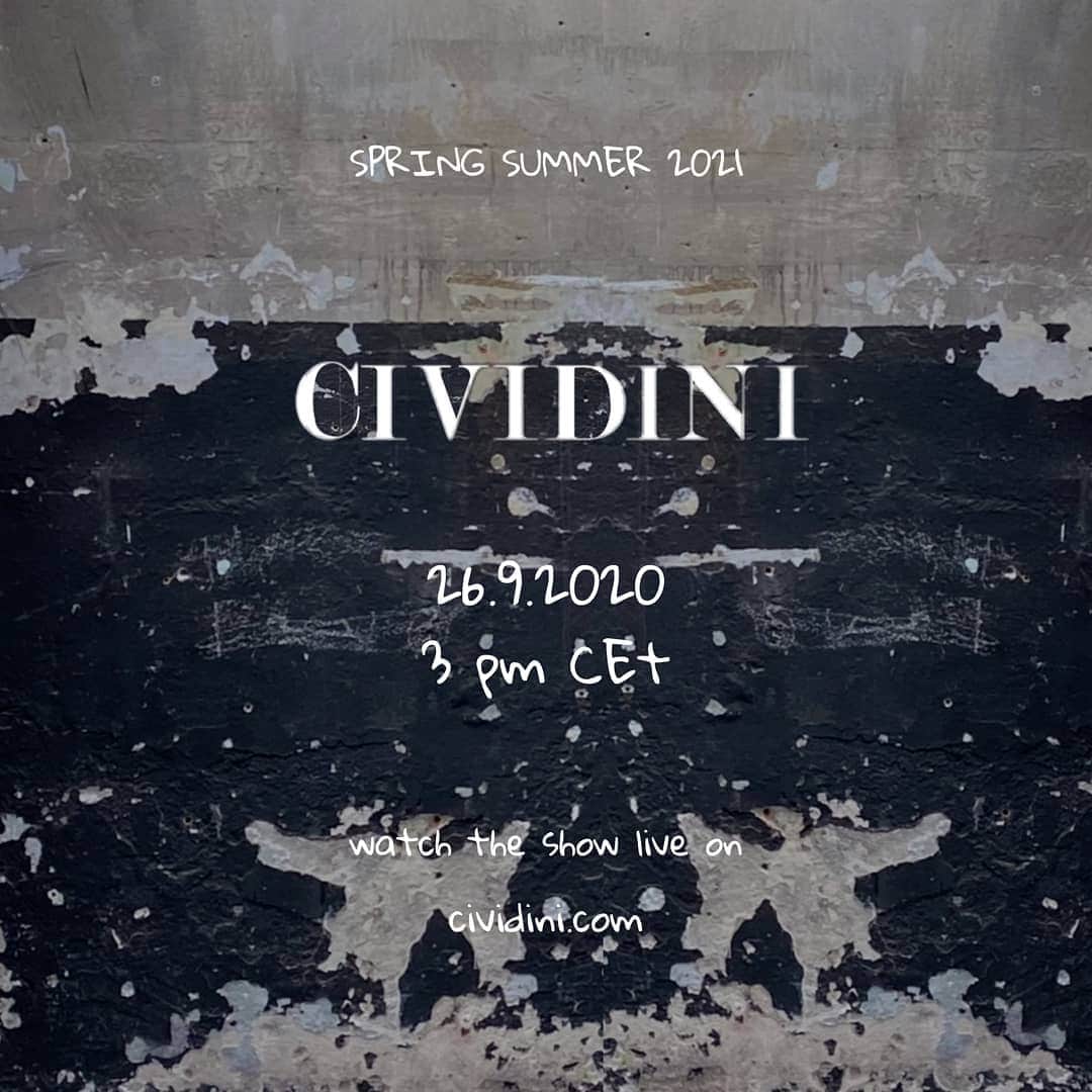のインスタグラム：「Watch the show live on cividini.com - Saturday September 26, 2020 - 3 pm CET」