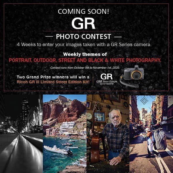 Ricoh Imagingさんのインスタグラム写真 - (Ricoh ImagingInstagram)「Coming soon! The #GR Photo Contest. Share images taken with any GR Series camera that works with each week’s theme. Contest runs Oct. 5th- Nov 1st.  #gr3 #ricohgr #griii #gr2 #teamricohimaging  Open to residents of the US and Canada. See official rules on contest page. Link in bio!」9月26日 6時11分 - ricohpentax