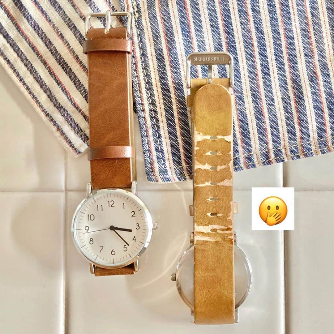 石崎佳代子さんのインスタグラム写真 - (石崎佳代子Instagram)「⌚️ 気に入ったものはとことん・・・というタイプです。 . 腕時計を忘れて間に合わせで買ったものを すっかり気に入ってしまい、 気がつけばベルトがボロボロに。 . 同じものを探して購入したのですが、 前のものも捨てるに忍びなく、 替ベルトを取り寄せて 自分で替えてみました😊 . 専用の道具ではなく 太めのマチ針でポチッと・・・ あら、ポロッと・・・ 新しいベルトをカチッと・・・ あら、できた。 . と、なんとも実に呆気なく交換することができました。 替ベルトってお店より ネットの方が色んな種類があるので、 「セルフ交換、イイ！」と すっかり気を良くしております😊 . #イージークリック というタイプが簡単ですぞ . #腕時計 #腕時計ベルト #リメイク #リメイク雑貨 #watch #日々の暮らしを楽しむ #買って良かったもの」9月26日 16時55分 - kayoko_ishizaki