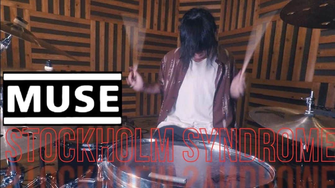 やおたくやのインスタグラム：「MUSE  Stockholme Syndrome  名曲だなー、レコーディング後でびしょびしょですがどうぞ。  https://youtu.be/reyPdYbtVH4  ##drumsolo#we_love_drums #spiritofthedrummer #drumsdaily #drumset#drumfill#dramfam#drumsharing #groove#beat##instadrums#drumporn #drumpractice #drumlessons #drumeo#drumuniversity #drummer  #drum#drumvideo #drumcovers #canopusdrums #矢尾拓也#叩いてみた」