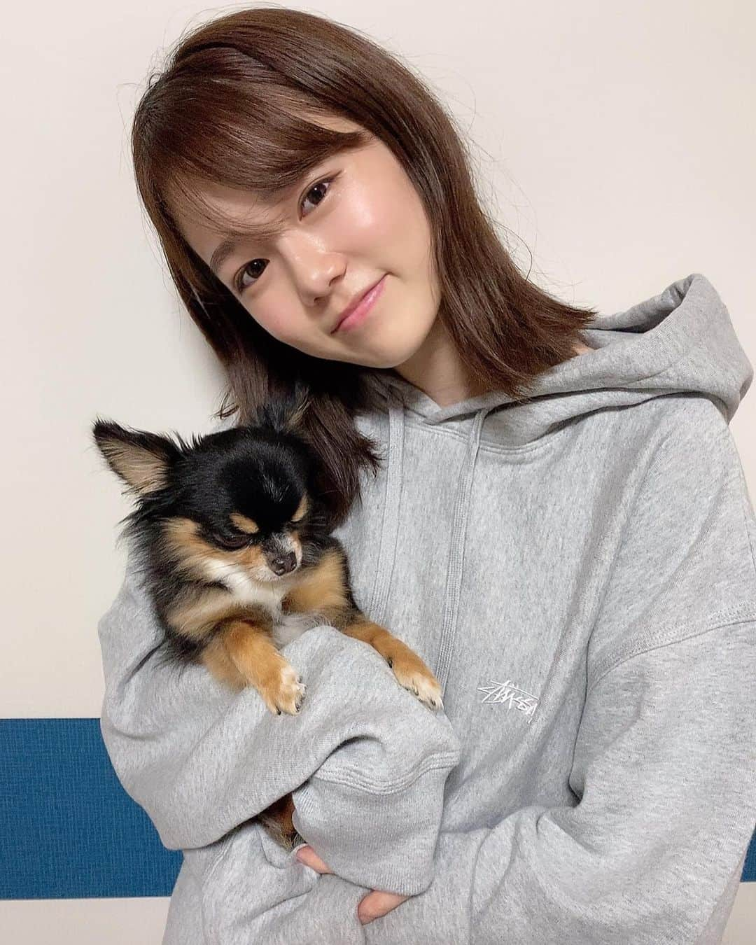 川口葵さんのインスタグラム写真 - (川口葵Instagram)「抱っこした瞬間寝始めるエル🐶 見事に全部半目☺︎  #チワワ #エル #大好きだよ」9月26日 12時58分 - kawaguchiaoi_1126