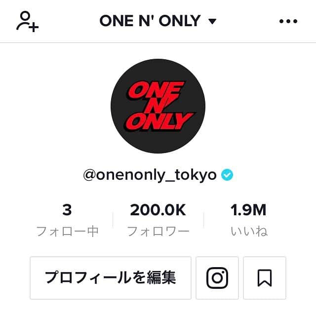 のインスタグラム：「TikTok 200,000followers!!  THANK YOU!!  #ONENONLY #ワンエン #TikTok」