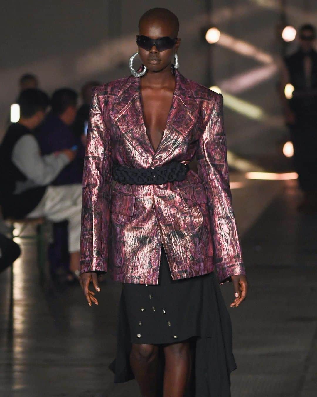 Fashion Weekのインスタグラム：「Metallic moment on the #LFW runway from @_pronounce. Photo by @gettyimages」