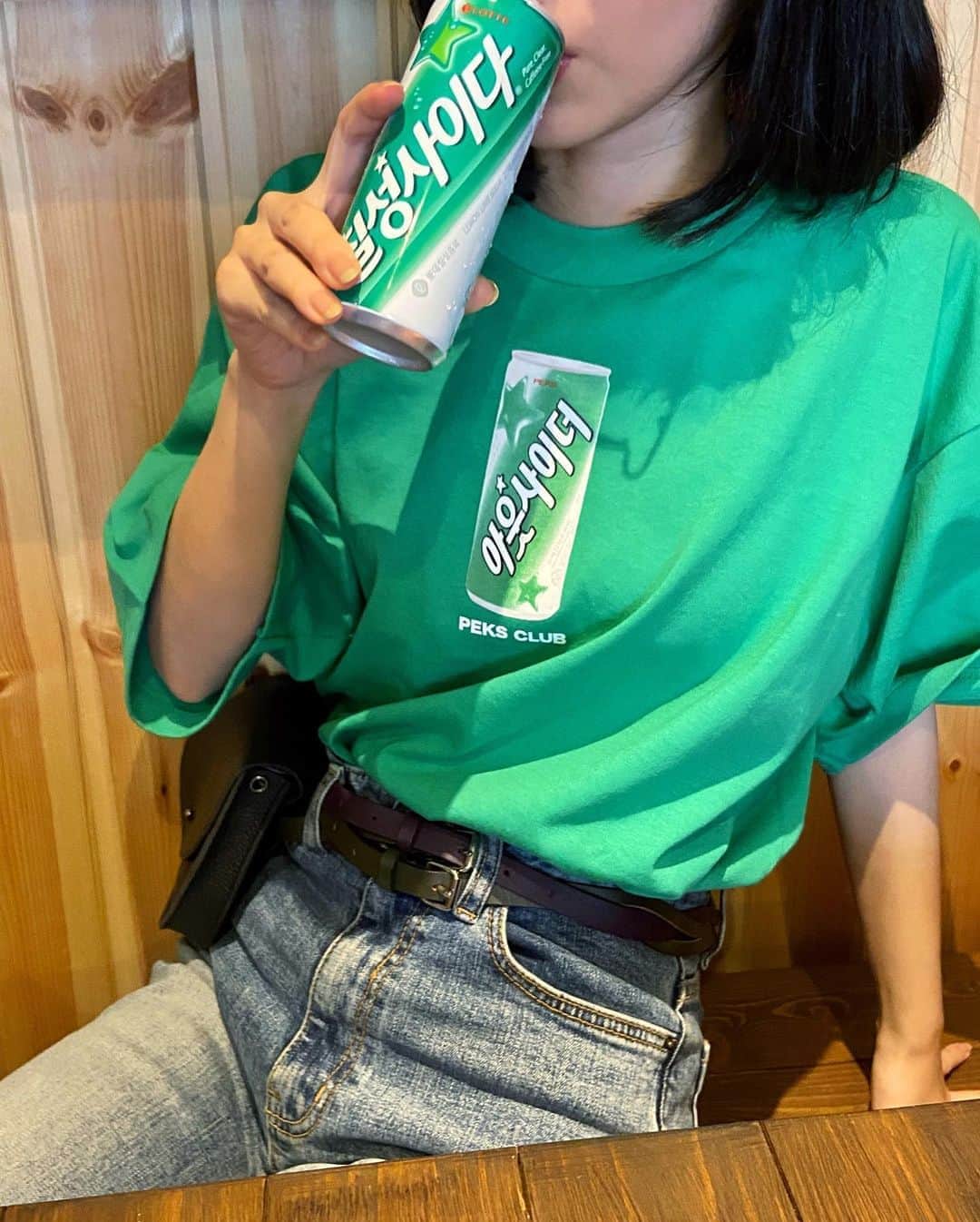 梅村奈央さんのインスタグラム写真 - (梅村奈央Instagram)「나는 #아웃사이더 #아싸 야💚ㅋㅋㅋ #백수클럽 #백수생활 #칠성사이다 #greengirl」9月26日 20時29分 - umemuranao