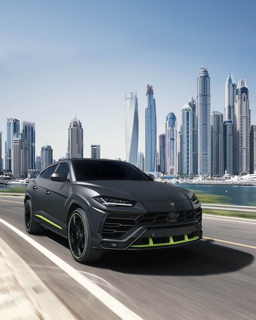 ランボルギーニのインスタグラム：「Personalisation amplifies all kinds of perfection.   Trendy or subtle, bold or sporty. Express your personality with Lamborghini’s new Urus Graphite Capsule that now offers distinct new opportunities in color and trim on the Lamborghini Super SUV.   #Lamborghini #Urus #UnlockAnyRoad」