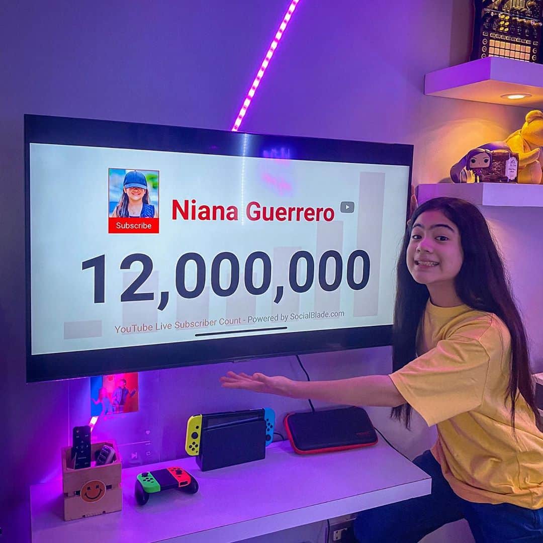 Niana Guerreroのインスタグラム：「and just like that. i appreciate you!!! we strong fam! 🥺💜 happy 12 milly subs 🥳🥳🥳 oh and btw catch us live at #ytff2020 hehehe」