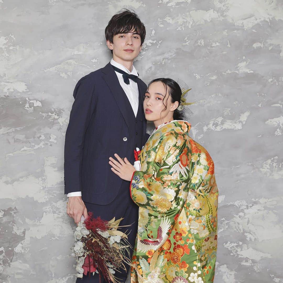 CLAIREのインスタグラム：「和洋折衷👔👘 coolに✨ ・ @clairebridalstudio @claire.aichitogo」
