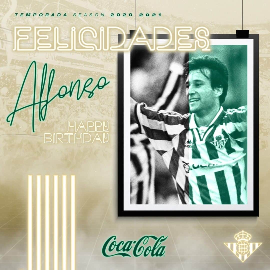 レアル・ベティスさんのインスタグラム写真 - (レアル・ベティスInstagram)「¡Hoy sopla 48 velas Alfonso! 😙💨🎂 ¡Feliz cumpleaños! 🎁🎉 -- Alfonso turns 48 today! 😙💨🎂 Happy birthday! 🎁🎉」9月27日 0時12分 - realbetisbalompie