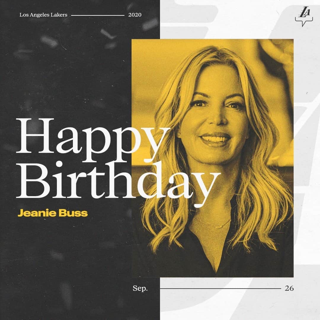 Los Angeles Lakersさんのインスタグラム写真 - (Los Angeles LakersInstagram)「Join us in wishing a happy birthday to the one and only @jeaniebuss 💜💛」9月27日 1時00分 - lakers
