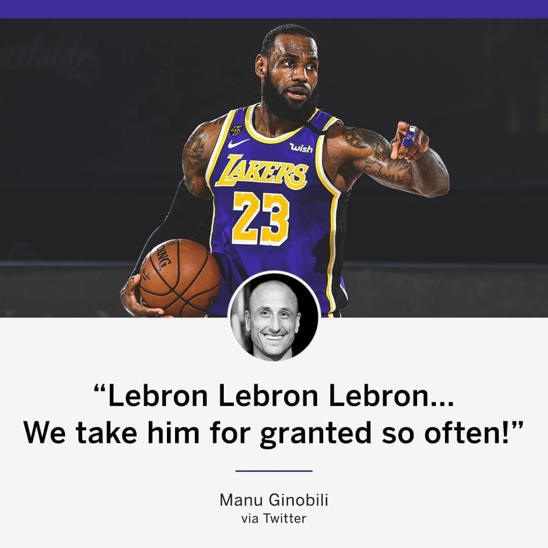 espnさんのインスタグラム写真 - (espnInstagram)「Manu 🤝 LeBron」9月27日 11時42分 - espn