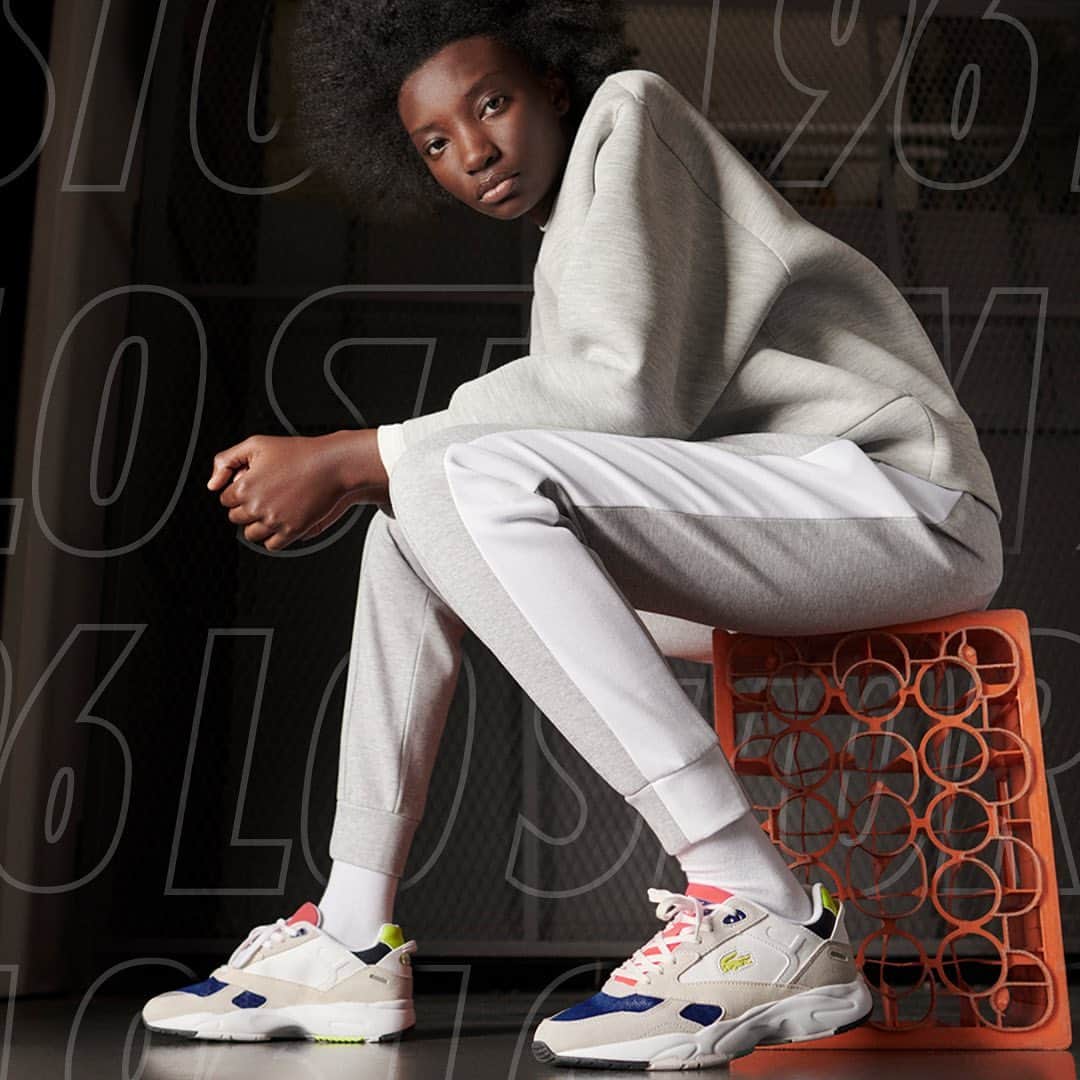 のインスタグラム：「Athletic genetics for an authentic dynamic. #Storm96Lo #LacosteSneakers」