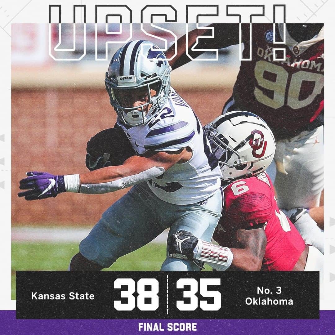 espnさんのインスタグラム写真 - (espnInstagram)「Kansas State has Oklahoma's number 😳 The Wildcats have upset the Sooners in back-to-back seasons.」9月27日 5時25分 - espn