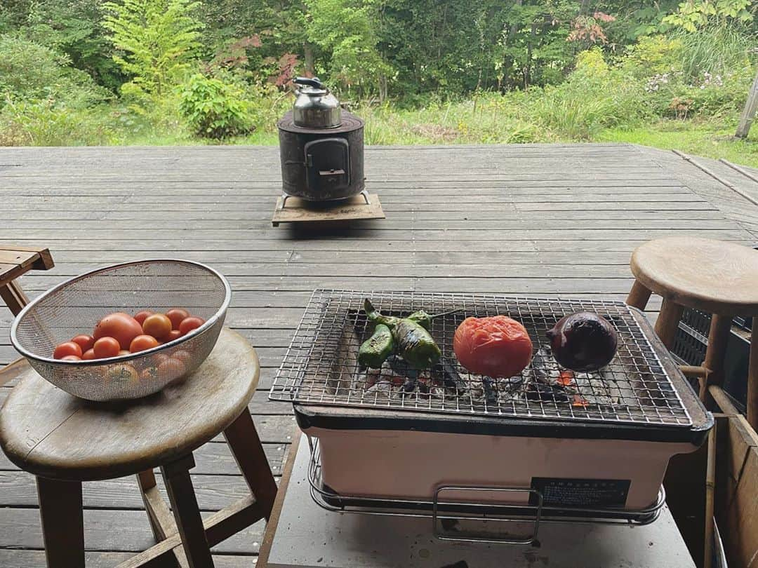 松本野々歩さんのインスタグラム写真 - (松本野々歩Instagram)「馨さんの実家は 函館から少し南へいった 大沼と駒ヶ岳がほど近いところ  行くたびに更に好きになっていく  少し車を走らせると 西荻にあったカフェ「三月の羊」の新しいお店があって （お店の息子と　仲良くなって一緒にお散歩） あちこちから来た美味しくて 素敵な佇まいのパン屋さん こだわりの　チーズ屋さん 豚や牛屋さん  近所の人に愛されるいい温泉  最高に美味しい野菜を作る農家さん  若い友が作った　キャンプ場  あるものがとても素敵だけど  ない　も魅力  馨さんのお母さんの　自然体なお庭や 山や　沼や　木々たちをぼーっとながめる時間が こんなにも贅沢で　ありがてぇ　と感じたのははじめてかもしれない  たくさんのリスやキツネも鳥も 顔出してくれてありがとう  ねぇ　友たち！　 ぜひここへ連れていきたいの！！」9月27日 12時25分 - nonohoms