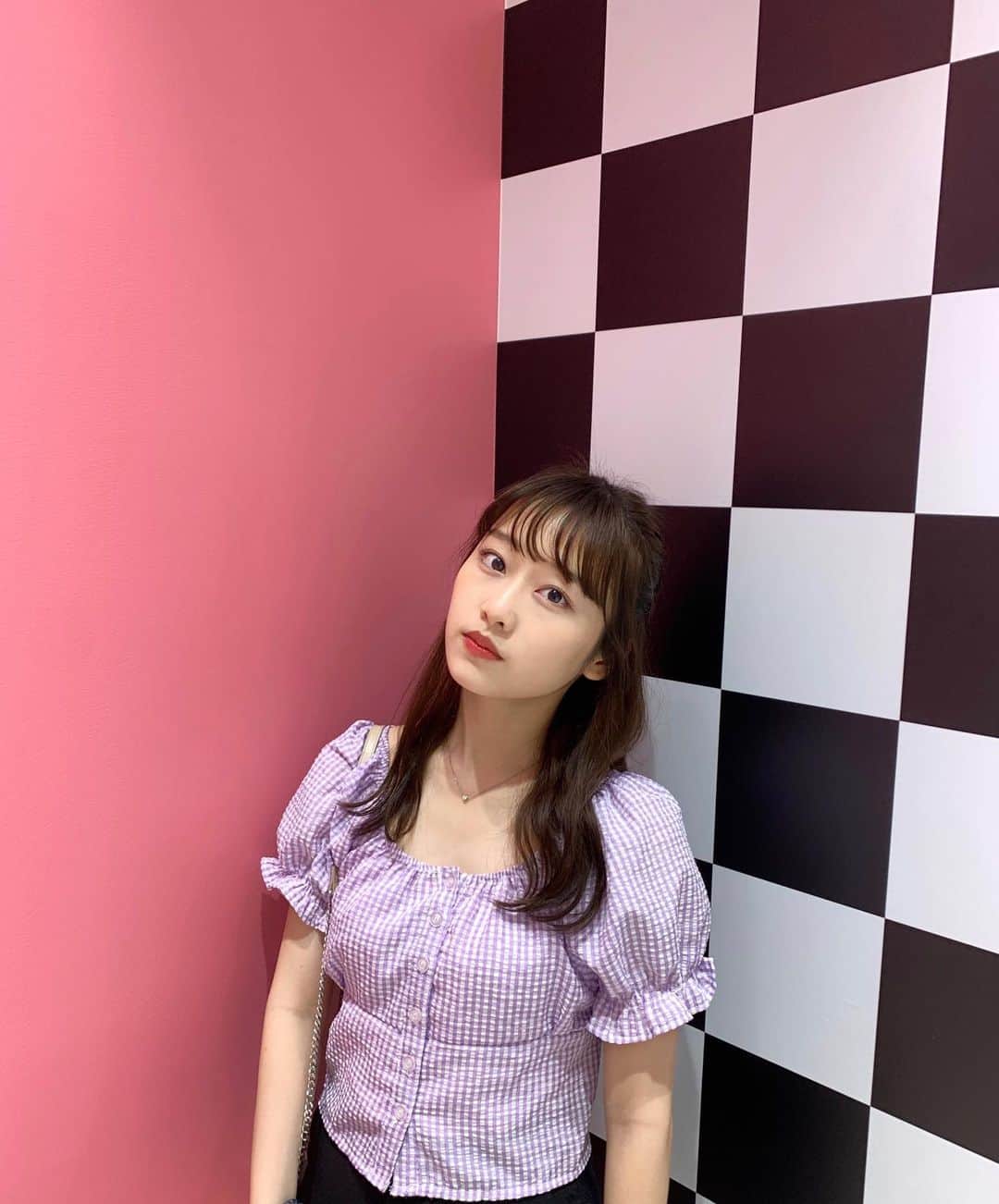 としお理歩のインスタグラム：「ハーフアップした！♡ . tops @17kg_official  #りほすたいる」