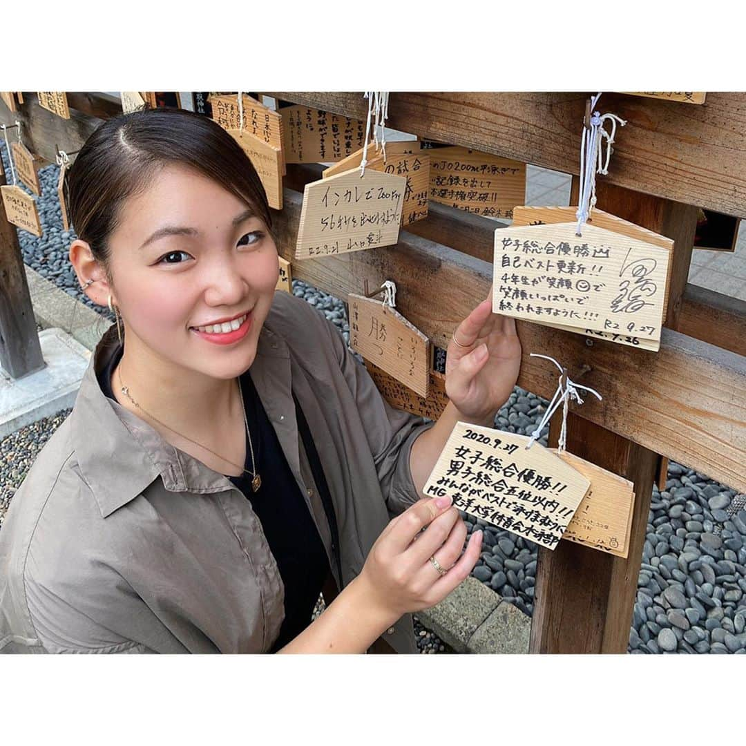 白井璃緒さんのインスタグラム写真 - (白井璃緒Instagram)「必勝祈願⛩🙏🏆 #日本学生選手権 #女子総合優勝 #男子総合5位 #東洋大学水泳部 #tust」9月27日 21時20分 - rio_shirai