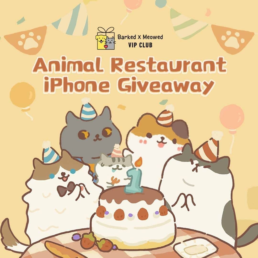 のインスタグラム：「The giveaway has ended. Congrats to our winner Allison OToole! — WIN an iPhone 11! Join the #AnimalRestaurant 1st Anniversary x #BarkedMeowedVIPClub Giveaway👉🏻 Link In Bio.  Furry friends, fantastic flavors. See you on @Animal_Restaurant」