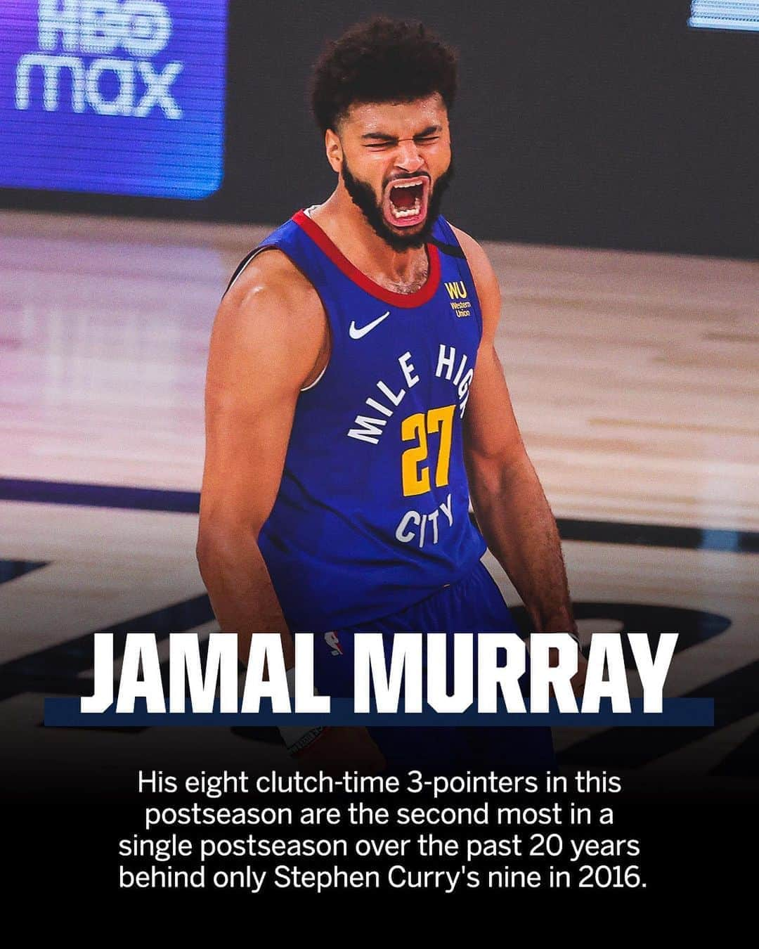 espnさんのインスタグラム写真 - (espnInstagram)「Jamal Murray was a star this postseason 👏⁣ ⁣ ∙ Averaged 26.5 PPG and 6.6 APG ⁣ ∙ Led two 3-1 series comebacks⁣ ∙ Lead NBA in threes and tied for 1st in clutch-time points in this year’s playoffs ∙ Two 50-point games」9月27日 14時43分 - espn