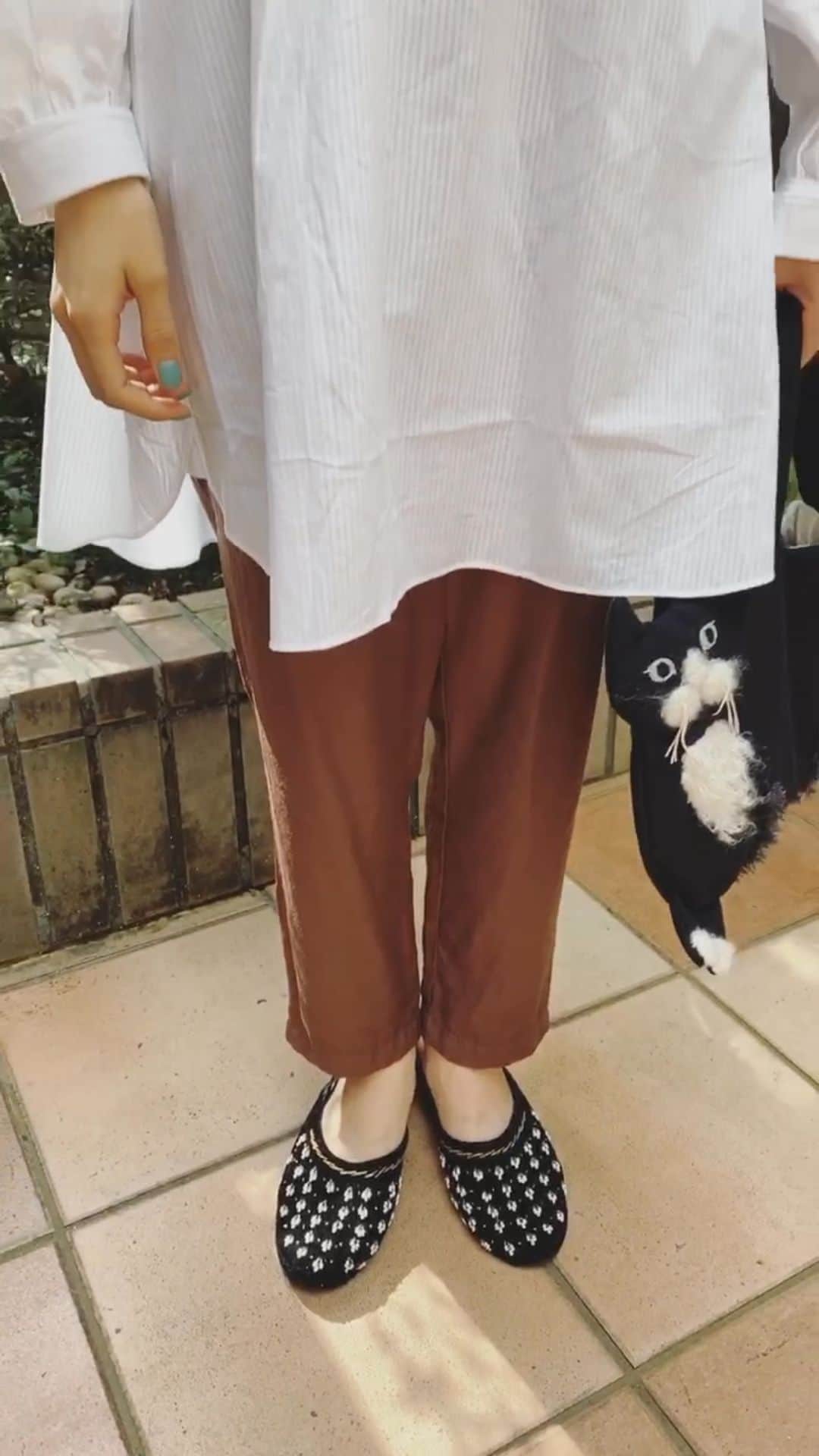 谷奥えまのインスタグラム：「はじめて使ってみた！　 必死でコーデの説明したけど、早送りしてたから何喋ってるかわからない😂」