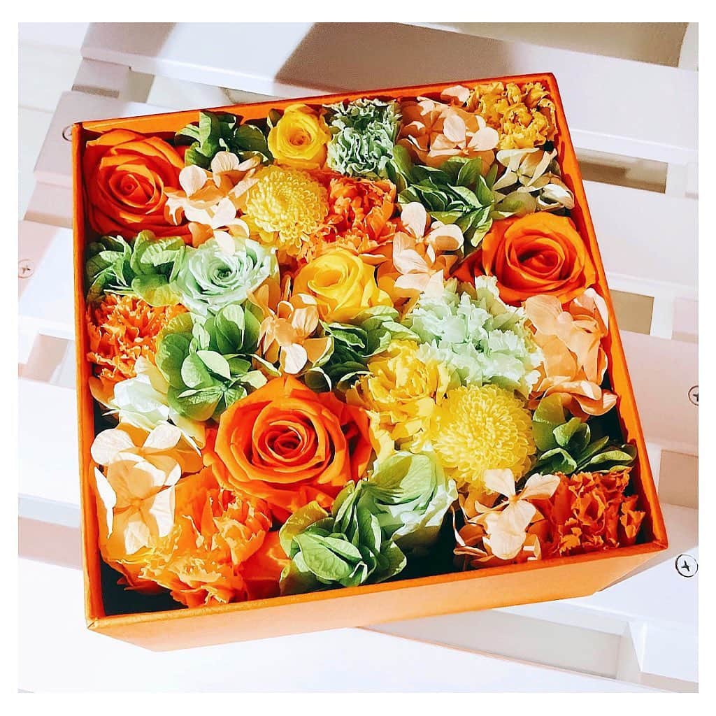 定平佳子さんのインスタグラム写真 - (定平佳子Instagram)「💛🧡💚 It'a flower preservation box by Mr. Nicolai Bergmann. Very beautiful !! Vitamin color gives us energy n happiness :D xx  フラワーアーティスト、ニコライ・バーグマンさん ( @nicolaibergmann ) の、ブリザードフラワーボックス 💐  綺麗でしょ？  HAPPY な 気持ちになれる、ビタミンカラー 🥝🍋✨  私の 一番すきな カーネーション が、入ってるのぉおお しかも、珍しい  イエロー、オレンジ、ミントグリーンカラー の、カーネーション！  #お家時間  #ブリザードフラワーボックス #flowerstagram #flowerarrangement #フラワーアレンジメント #フラワーアーティスト #ニコライバーグマン #カーネーションアレンジ #薔薇 #フラワーボックス #nicolaibergmann #nicolaibergmannflowers #ブリザードフラワー #フラワーボックスアレンジ #ニコライバーグマンフラワーボックス #flowerpreservation #インテリア #carnationflower #お花のある暮らし #ニコライバーグマンカフェ青山 #ブリザードフラワーアレンジメント #ヨシコスメ」9月27日 16時01分 - yoshiko_doll