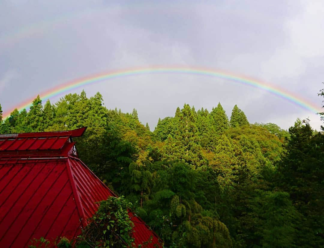 伊勢みずほさんのインスタグラム写真 - (伊勢みずほInstagram)「県境の小さな集落に架かる虹🌈  森の中から森の中へ。 こんなにはっきり美しく。  森林の神様に見守られている。そんな幸せな気持ちになりました✨  雨のロケもわるくないね🌈  #県境から行ってみずほ #水曜見ナイト #bsn #テレビ #妙高市 #自然 #虹 #🌈 #🏳️‍🌈 #森林 #雨 #ロケ #伊勢みずほ #アナウンサー #ありがとうございます😊 #自然に癒される #nature #naturephotography #naturelovers #rainbow #rain #rainbow」9月27日 16時35分 - isemizuhoo