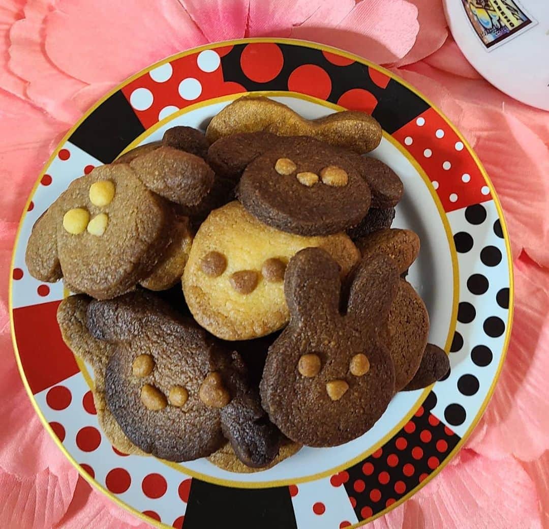 三宅裕子さんのインスタグラム写真 - (三宅裕子Instagram)「#手作りクッキー  娘がサプライズで作ってくれました♡ とてもおいしかった🥰  いつもありがとう🎶    #うさちゃんクッキー #バタークッキー #チョコクッキー #Homemade #クッキー #お菓子作り #ミニロップイヤー #ネザーランドドワーフ #小学生ママ #幸せ #ファンケルピンクバトン」9月27日 16時28分 - yuko_miyake