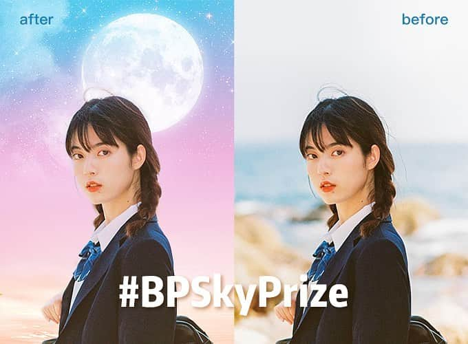 BeautyPlus Japanさんのインスタグラム写真 - (BeautyPlus JapanInstagram)「BeautyPlusスカイプライズキャンペーン🌕⭐️👑 空加工をした写真をアップして、全有料機能が使えるプレミアムパスを無料でゲットしよう！！  イベントルール 1. BeauyPlusアプリ内の『ファンタスティックスカイ』の空加工を使って、写真をInstagramに投稿してください 2. ハッシュタグ #BPskyprize を追加して @beautyplus_jp をタグ付け・メンションしてください 3. 10月12日に、抽選で10名様に1年間のBeautyPlusプレミアムをプレゼント  ファンタスティックスカイ機能であればどの背景もOK！！🌕🌈🎈🐋 今すぐトライしよう😍😍  #beautyplus #空加工　#今日の自撮り　#無料キャンペーン #ビューティープラス　#今日の自撮り　#自撮り女子」9月27日 17時09分 - beautyplus_jp