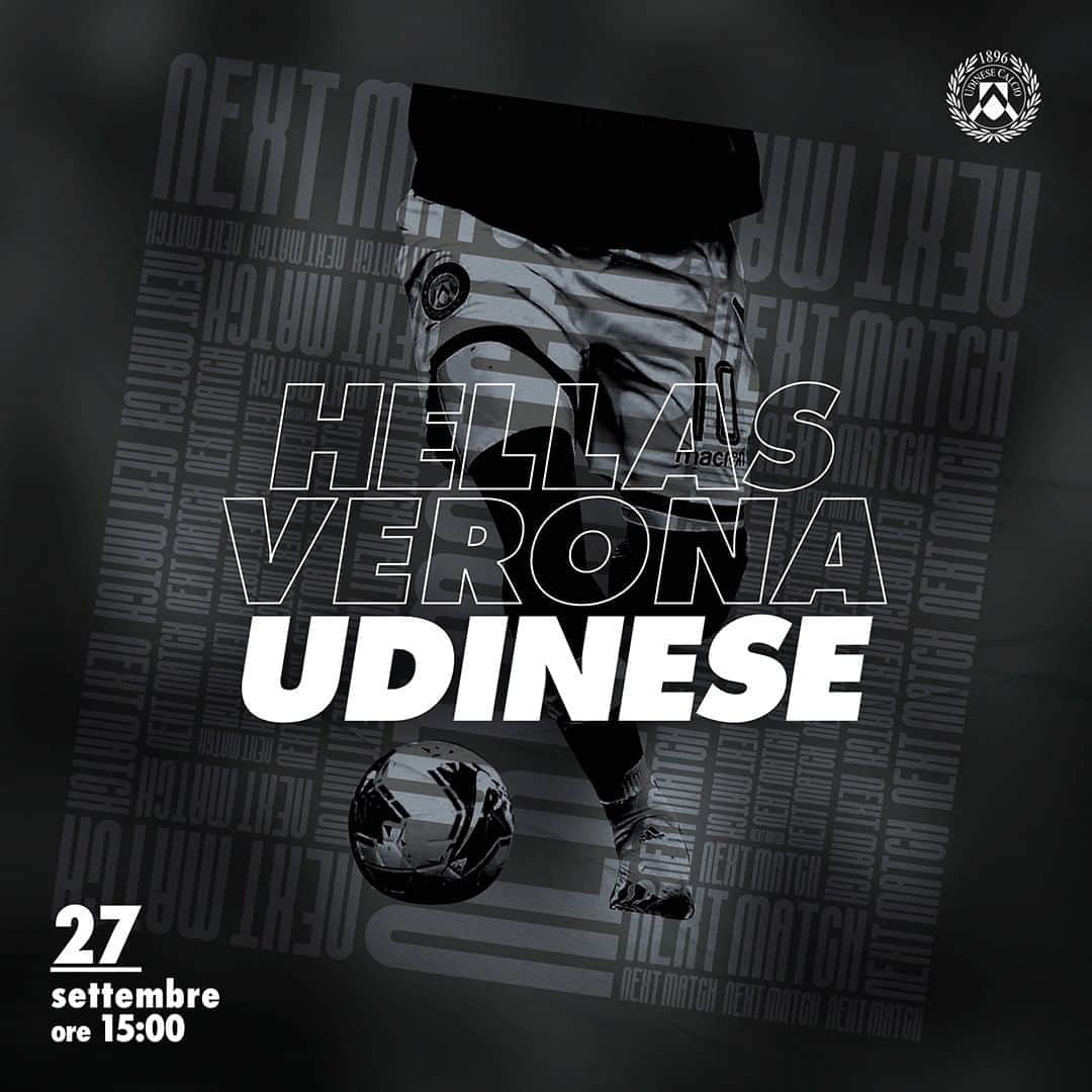 ウディネーゼ・カルチョさんのインスタグラム写真 - (ウディネーゼ・カルチョInstagram)「MATCHDAY 🙌 🆚 @hellasveronafc  🏟  Bentegodi  ⏰ 15:00  #VeronaUdinese #ForzaUdinese #AlèUdin #Matchday #SerieATim」9月27日 17時41分 - udinesecalcio